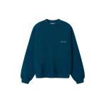 Fear of God Essentials Signature Lounge Crewneck Sweatshirt in Night Sea | Luxury Shoes 