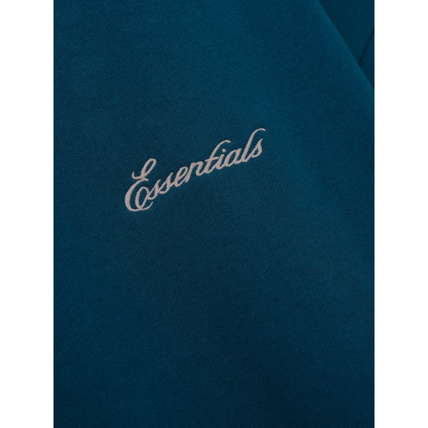 Fear of God Essentials Signature Lounge Crewneck Sweatshirt in Night Sea | Sweatshirts | Luxury Shoes 