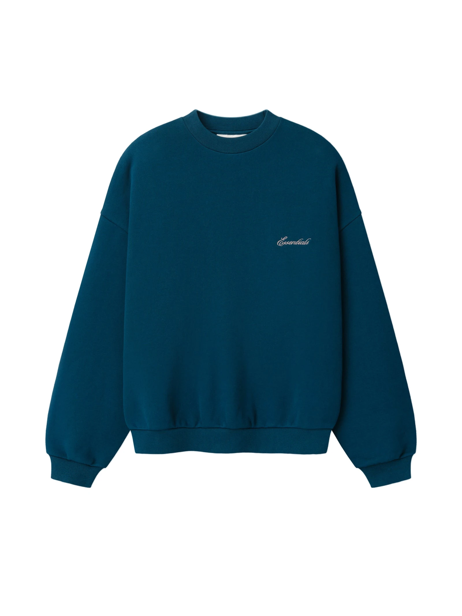 Fear of God Essentials Signature Lounge Crewneck Sweatshirt in Night Sea Fear of God Essentials Signature Lounge Crewneck Sweatshirt in Night Sea | Luxury Shoes