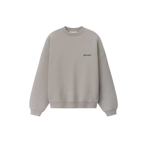 Fear of God Essentials Signature Lounge Crewneck Sweatshirt in Stone | Luxury Shoes 