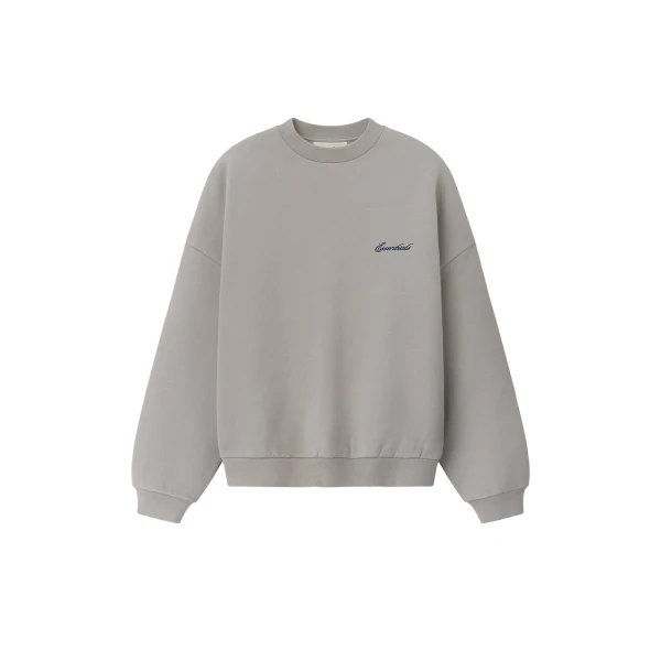 Fear of God Essentials Signature Lounge Crewneck Sweatshirt in Stone | Luxury Shoes 