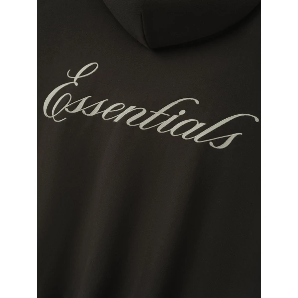 Fear of God Essentials Signature Lounge Half Zip Hoodie in Ink Black | Sweatshirts | Luxury Shoes 