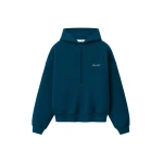 Fear of God Essentials Signature Lounge Half Zip Hoodie in Night Sea | Luxury Shoes 