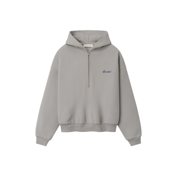 Fear of God Essentials Signature Lounge Half Zip Hoodie in Stone | Luxury Shoes 
