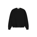 Fear of God Essentials Signature Waffle 90s Crewneck Sweater in Vintage Black | Luxury Shoes 