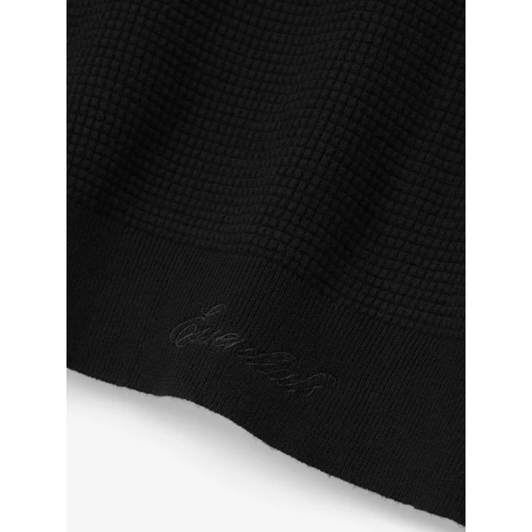 Fear of God Essentials Signature Waffle 90s Crewneck Sweater in Vintage Black | Men Knitwear | Luxury Shoes 