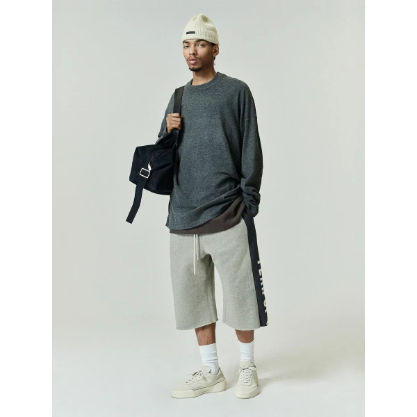 Fear of God Essentials Soft Knit Long Sleeve Tee in Iron Grey | T-shirts & vests | Luxury Shoes 