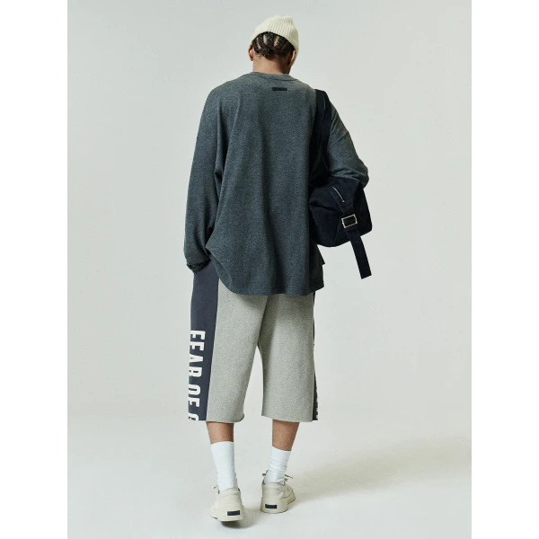 Fear of God Essentials Soft Knit Long Sleeve Tee in Iron Grey | T-shirts & vests | Luxury Shoes 