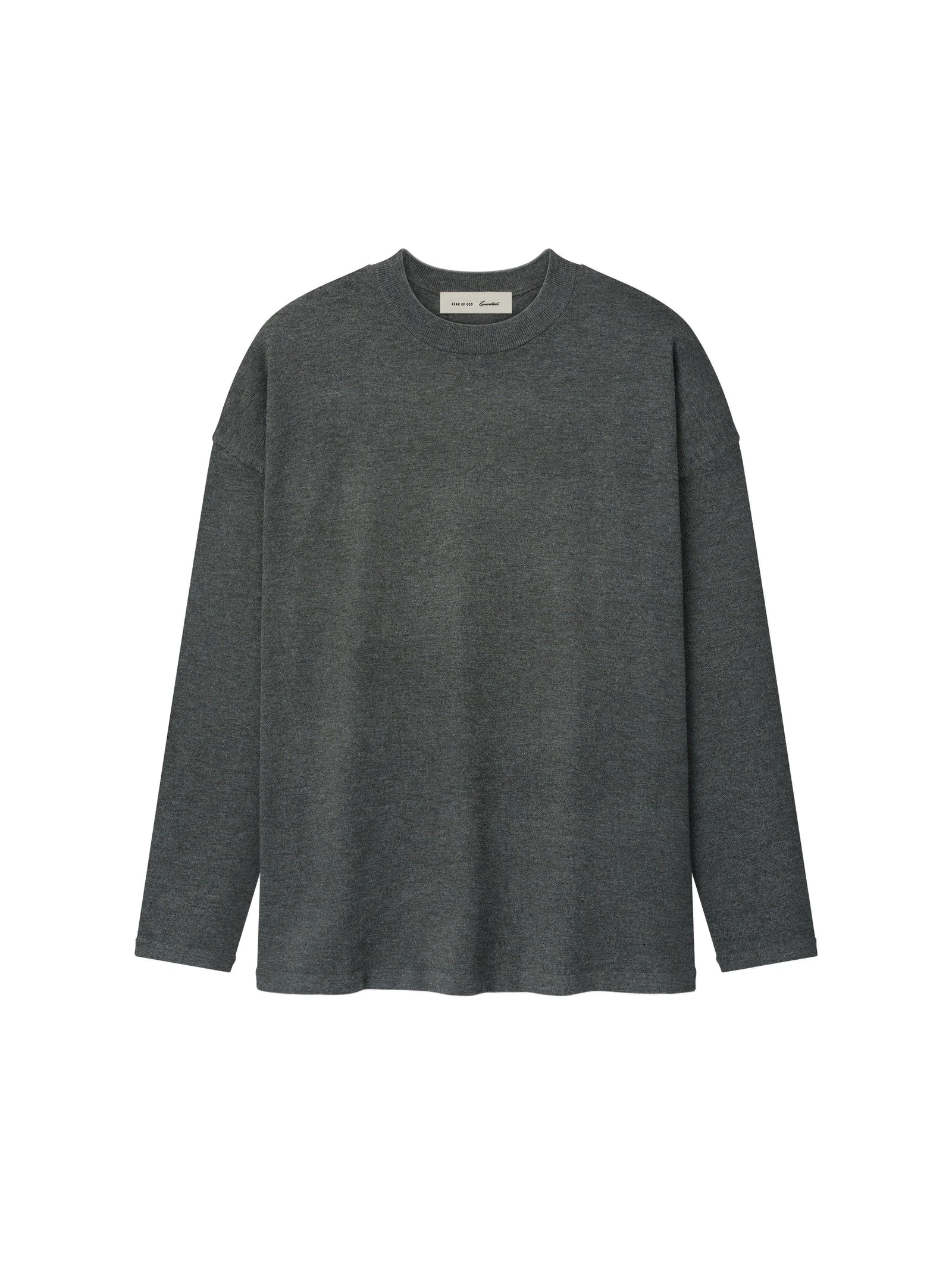 Fear of God Essentials Soft Knit Long Sleeve Tee in Iron Grey Fear of God Essentials Soft Knit Long Sleeve Tee in Iron Grey | Luxury Shoes