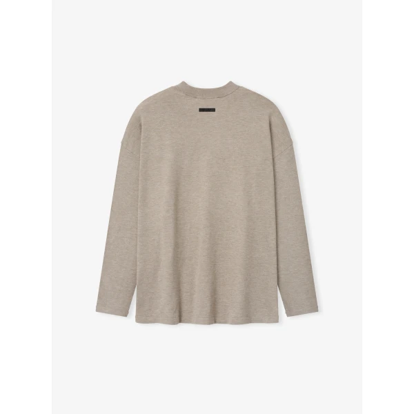 Fear of God Essentials Soft Knit Long Sleeve Tee in Seal Heather | T-shirts & vests | Luxury Shoes 