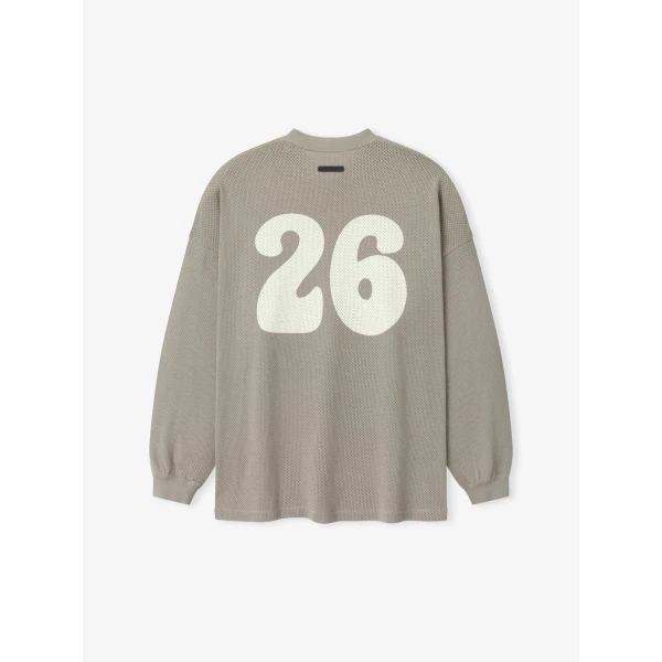 Fear of God Essentials Sport Mesh Merch Long Sleeve Tee in Seal | T-shirts & vests | Luxury Shoes 