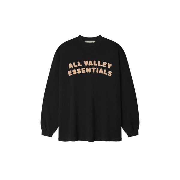 Essentials Sport Mesh Merch Long Sleeve Tee in Vintage Black