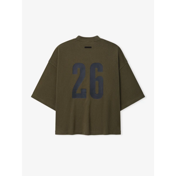 Fear of God Essentials Sport Mesh Merch Tee Boxy Fit in Moss | T-shirts & vests | Luxury Shoes 