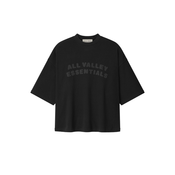 Fear of God Essentials Sport Mesh Merch Tee Boxy Fit in Vintage Black | Luxury Shoes 