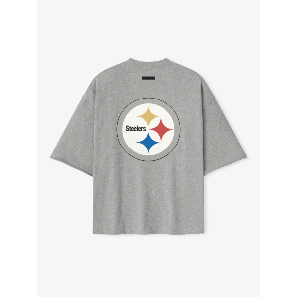 Fear of God Essentials Steelers 90s 3/4 Sleeve Football Tee in Concrete Heather | T-shirts & vests | Luxury Shoes 