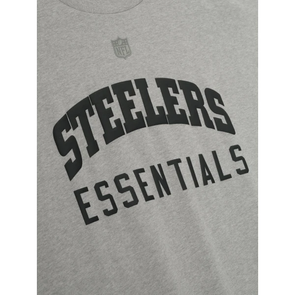 Fear of God Essentials Steelers 90s 3/4 Sleeve Football Tee in Concrete Heather | T-shirts & vests | Luxury Shoes 