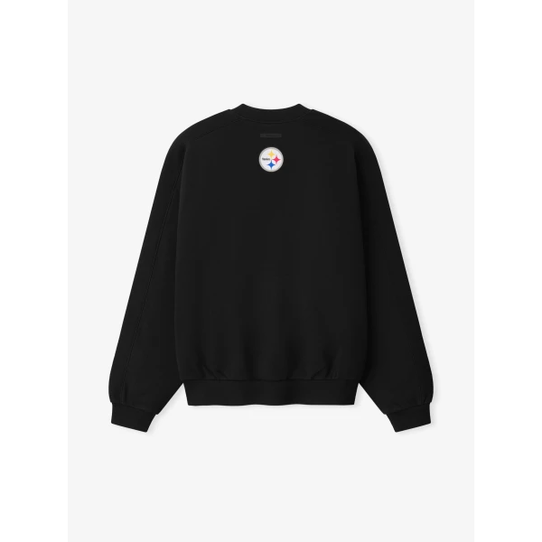 Fear of God Essentials Steelers 90s Relaxed Crewneck in Black | Sweatshirts | Luxury Shoes 