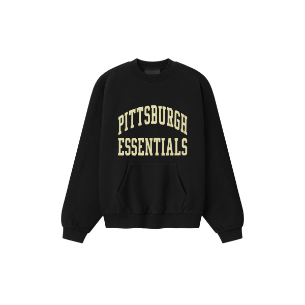 Fear of God Essentials Steelers 90s Relaxed Crewneck in Black | Luxury Shoes 