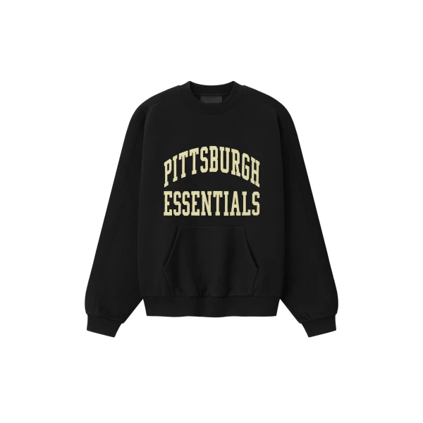 Fear of God Essentials Steelers 90s Relaxed Crewneck in Black | Luxury Shoes 