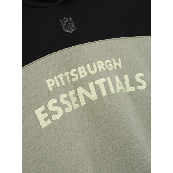 Fear of God Essentials Steelers 90s Relaxed Hoodie in Seal Heather | Sweatshirts | Luxury Shoes 