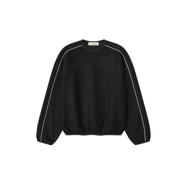 Fear of God Essentials Suede Fleece Signature Modern Crewneck Sweatshirt in Vintage Black | Luxury Shoes 