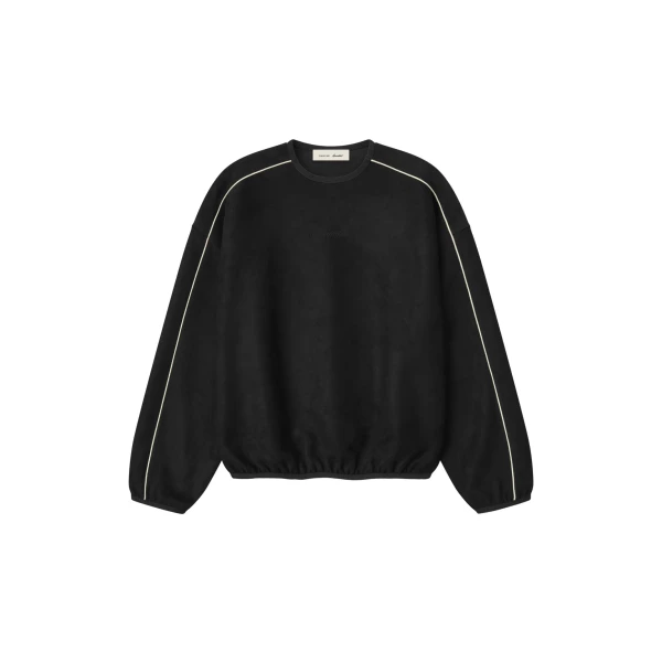 Fear of God Essentials Suede Fleece Signature Modern Crewneck Sweatshirt in Vintage Black | Luxury Shoes 