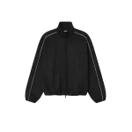 Fear of God Essentials Suede Fleece Signature Modern Track Jacket in Vintage Black | Luxury Shoes 