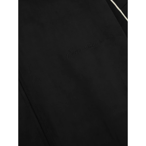 Fear of God Essentials Suede Fleece Signature Modern Track Jacket in Vintage Black | Men Jackets | Luxury Shoes 