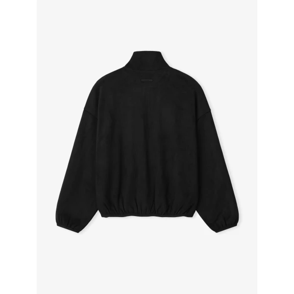 Fear of God Essentials Suede Fleece Signature Modern Track Jacket with Piping in Black | Men Jackets | Luxury Shoes 