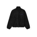 Fear of God Essentials Suede Fleece Signature Modern Track Jacket with Piping in Black | Luxury Shoes 