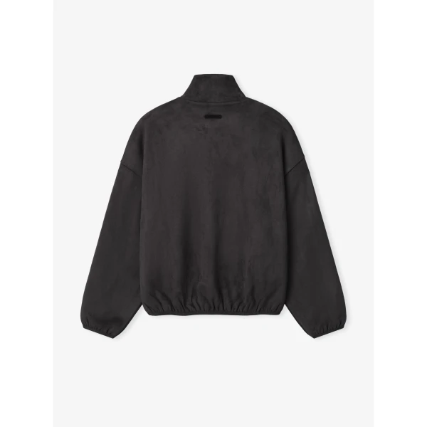 Fear of God Essentials Suede Fleece Signature Modern Track Jacket with Piping in Ink Black | Men Jackets | Luxury Shoes 