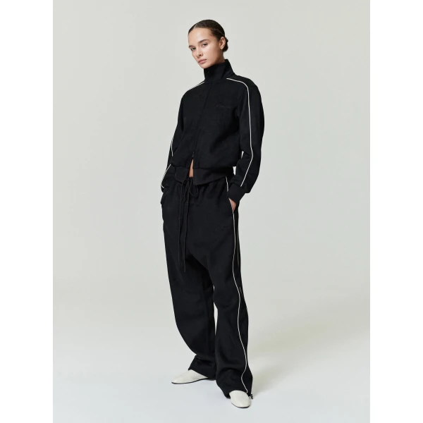 Fear of God Essentials Suede Fleece Signature Relaxed Pant in Vintage Black | Pants | Luxury Shoes 