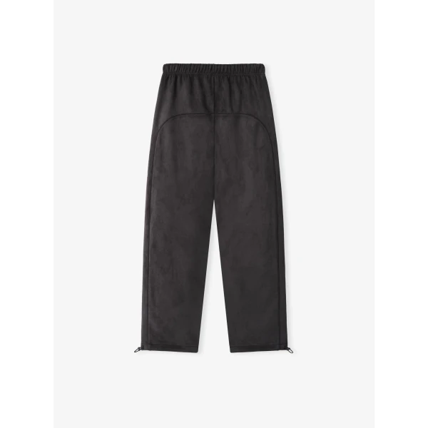 Fear of God Essentials Suede Fleece Signature Relaxed Pant with Piping in Ink Black | Pants | Luxury Shoes 