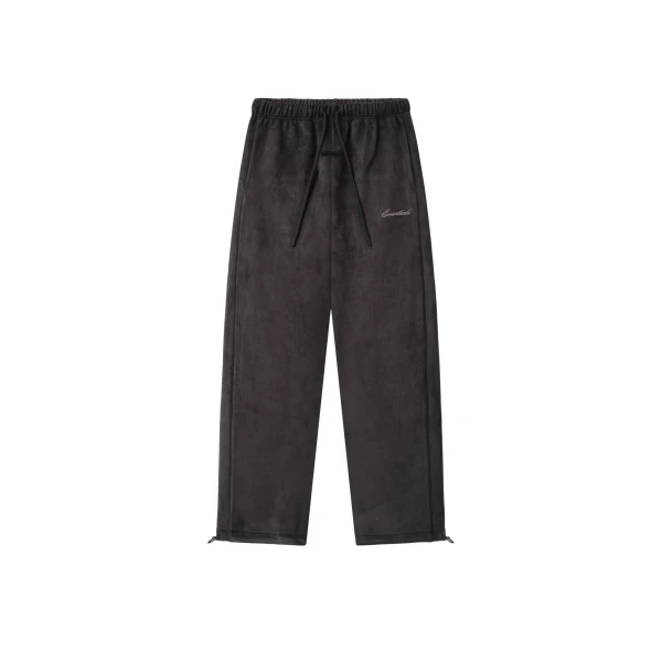 Essentials Suede Fleece Signature Relaxed Pant with Piping in Ink Black