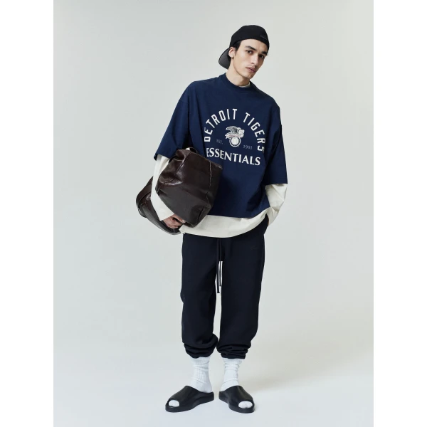 Fear of God Essentials Tigers American League Merch Tee in Dark Sapphire | T-shirts & vests | Luxury Shoes 