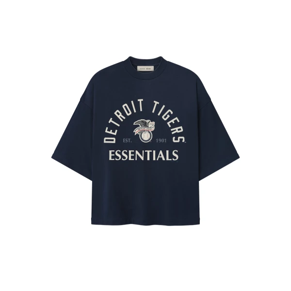Fear of God Essentials Tigers American League Merch Tee in Dark Sapphire | Luxury Shoes 