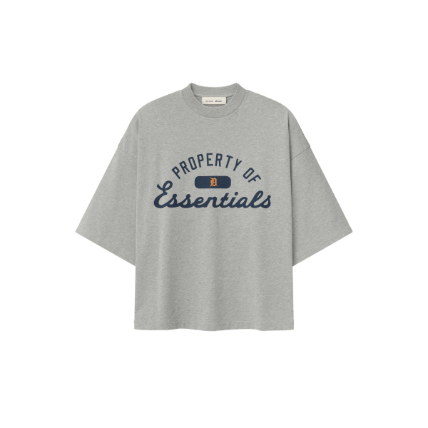 Fear of God Essentials Tigers Merch Tee in Concrete Heather | Luxury Shoes 