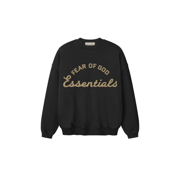 Fear of God Essentials Training 90s Crewneck Sweatshirt in Faded Black | Luxury Shoes 