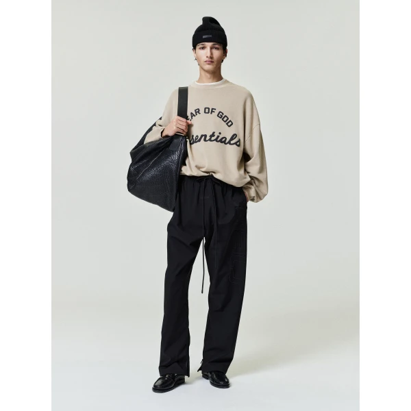 Fear of God Essentials Training 90s Crewneck Sweatshirt in Faded Dune | Sweatshirts | Luxury Shoes 