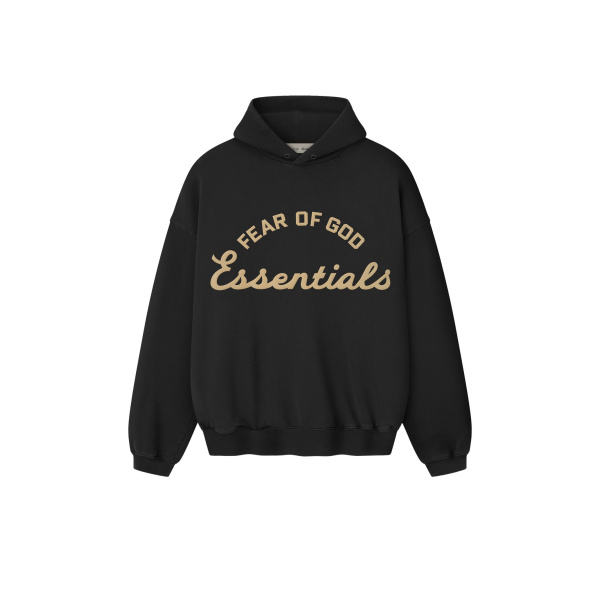 Fear of God Essentials Training 90s Hoodie in Faded Black | Luxury Shoes 