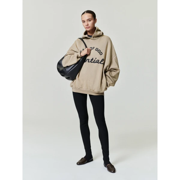 Fear of God Essentials Training 90s Hoodie in Faded Dune | Sweatshirts | Luxury Shoes 
