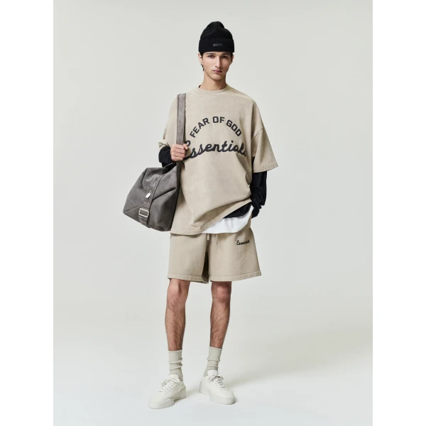 Fear of God Essentials Training 90s Tee in Faded Dune | T-shirts & vests | Luxury Shoes 