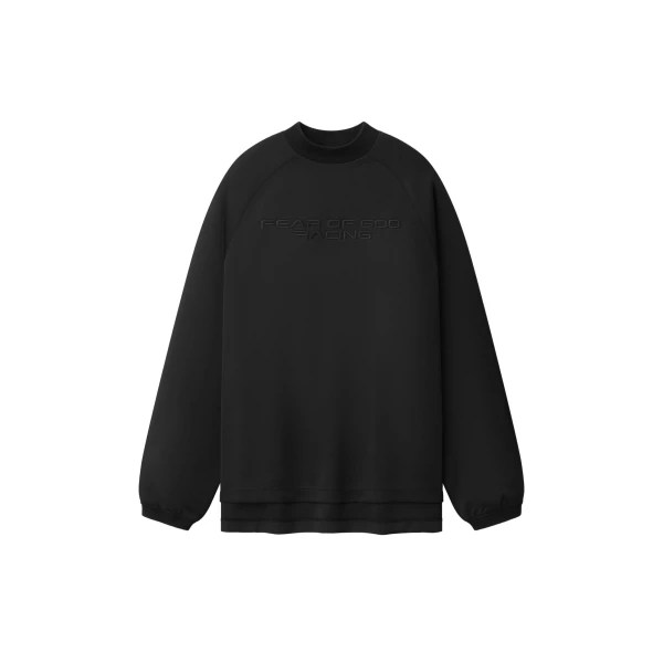 Essentials Tricot 90s Relaxed Long Sleeve Mock Neck in Black