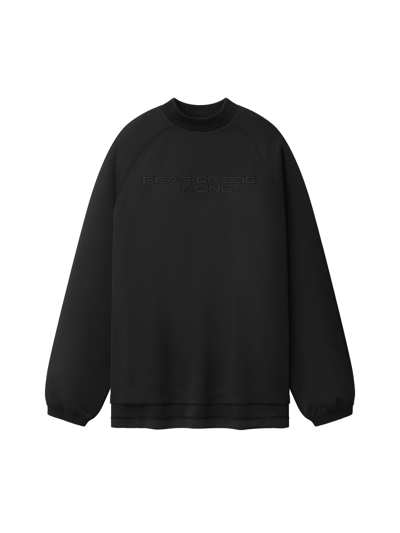 Fear of God Essentials Tricot 90s Relaxed Long Sleeve Mock Neck in Black Fear of God Essentials Tricot 90s Relaxed Long Sleeve Mock Neck in Black | Luxury Shoes