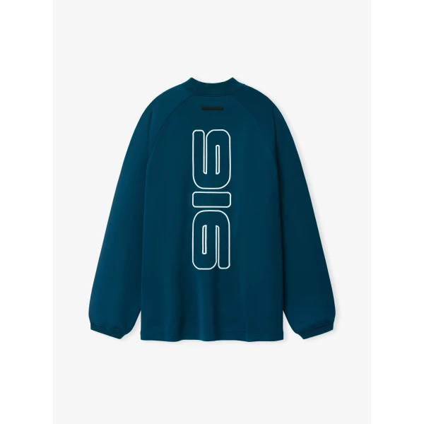 Fear of God Essentials Tricot 90s Relaxed Long Sleeve Mock Neck in Night Sea | T-shirts & vests | Luxury Shoes 