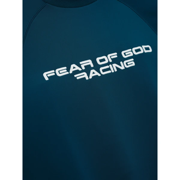 Fear of God Essentials Tricot 90s Relaxed Long Sleeve Mock Neck in Night Sea | T-shirts & vests | Luxury Shoes 