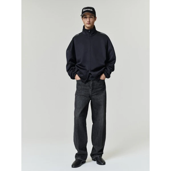 Fear of God Essentials Tricot Modern Track Jacket in Black | Men Jackets | Luxury Shoes 
