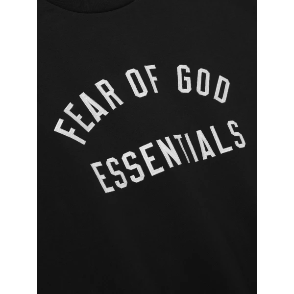Fear of God Essentials Varsity 90s Crewneck Sweatshirt in Vintage Black | Sweatshirts | Luxury Shoes 