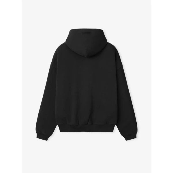 Fear of God Essentials Varsity 90s Hoodie in Vintage Black | Sweatshirts | Luxury Shoes 