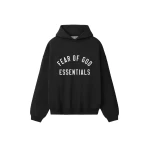 Fear of God Essentials Varsity 90s Hoodie in Vintage Black | Luxury Shoes 
